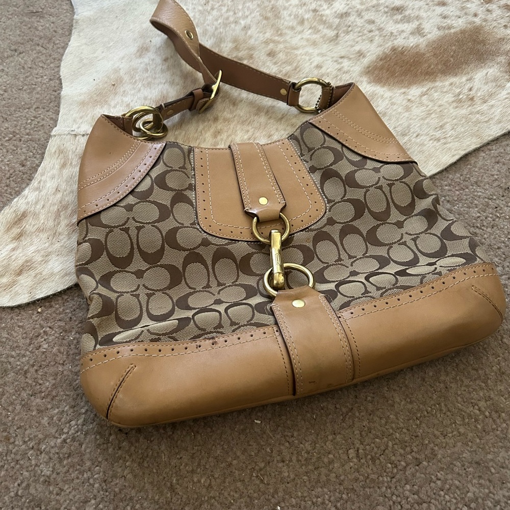 Coach Brown Signature Shoulder Bag